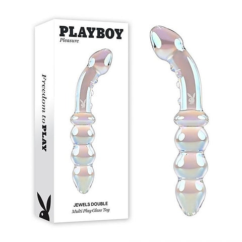 Playboy Pleasure Jewels Double Ended Glass Dildo by Evolved - Glass Sex Toys