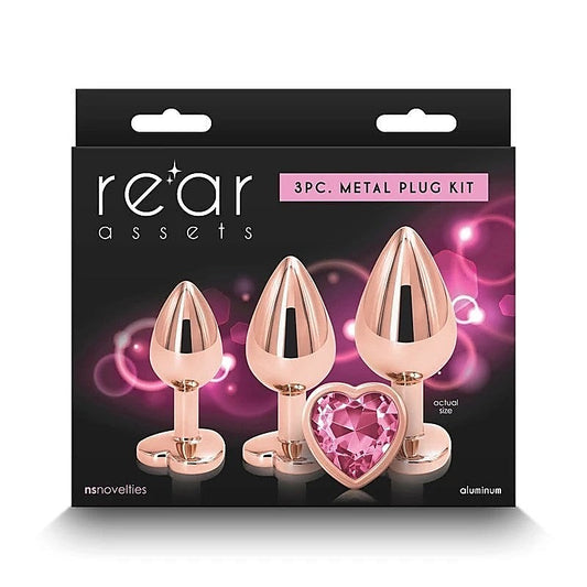 Rear Assets Trainer Kit Heart Butt Plug by NS Novelties - Butt Plugs