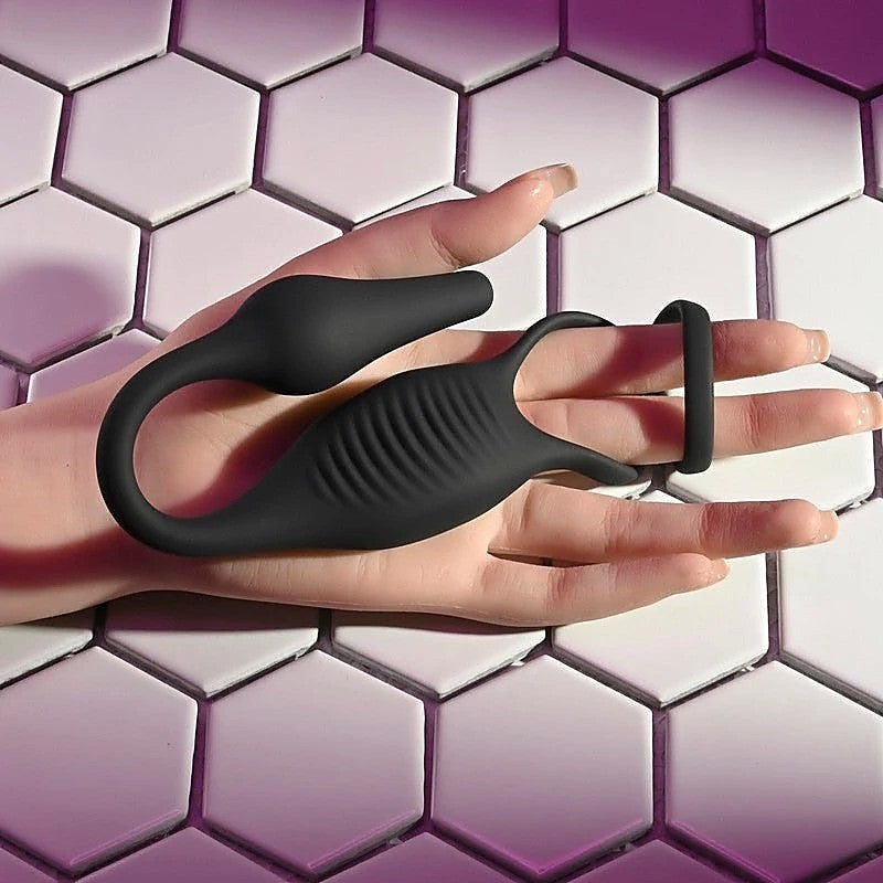 Plug & Tug Rechargeable Cock Ring by Evolved - Cock Rings