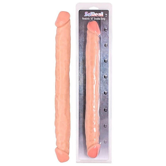 So Real 18 Inch Double Dong by Seven Creations - Realistic Dildos