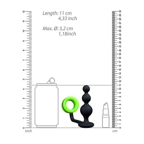 Luminous Delight Glow-in-Dark Beads Butt Plug by Shots Toys - Anal Beads and Balls