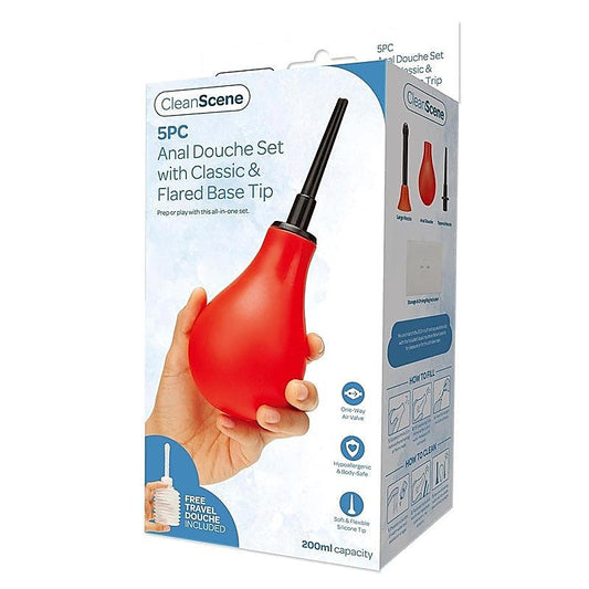 CleanScene Anal Douche Set with & Flared Tips Capacity - Enemas and Douches