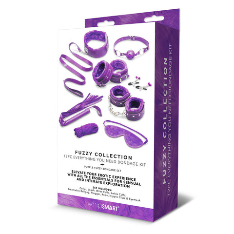 WhipSmart Fuzzy Everything You Need 12 Piece Bondage Kit - Bondage Kits