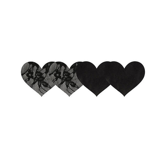 Satin and Lace Hearts Pasties by Xgen Products - Bras and Bra Sets