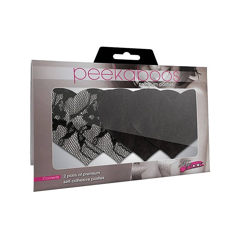 Satin and Lace Hearts Pasties by Xgen Products - Bras and Bra Sets