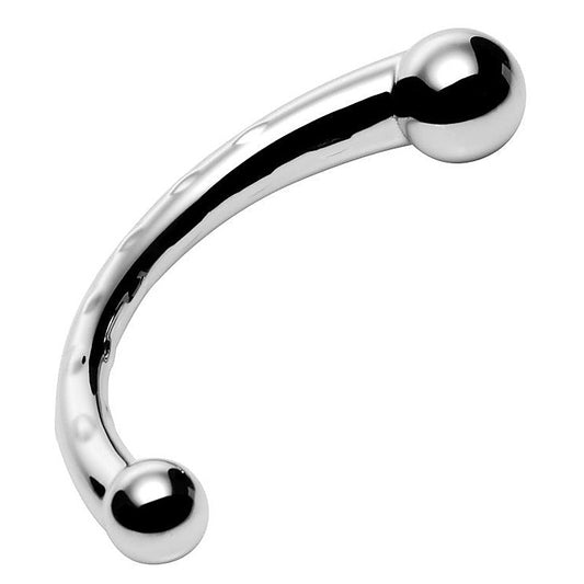 Chrome Crescent Dual Ended Dildo by XR Brands - Double Ender