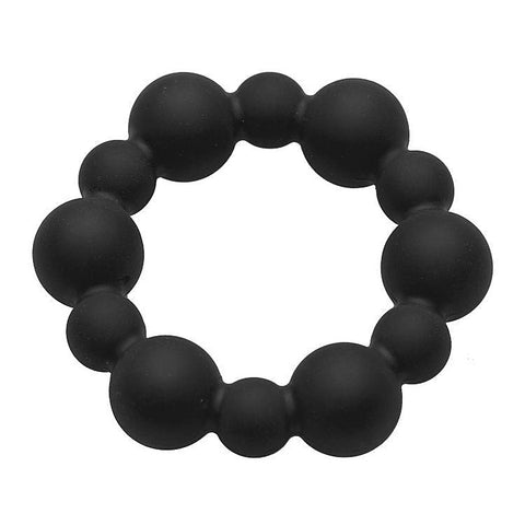 Shadow Silicone Beaded Cock Ring by XR Brands - Cock Rings