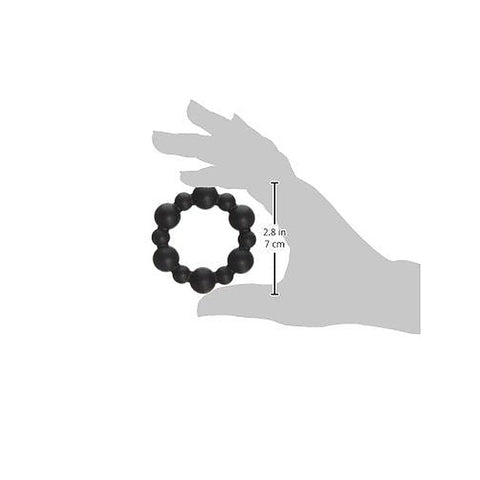 Shadow Silicone Beaded Cock Ring by XR Brands - Cock Rings