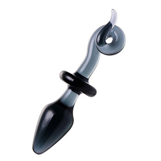 Swine Pig Tail Glass Anal Plug by XR Brands - Glass Sex Toys
