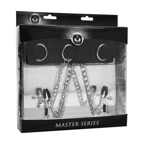 Submission Collar And Nipple Clamp Union by XR Brands - Breast and Nipple Toys