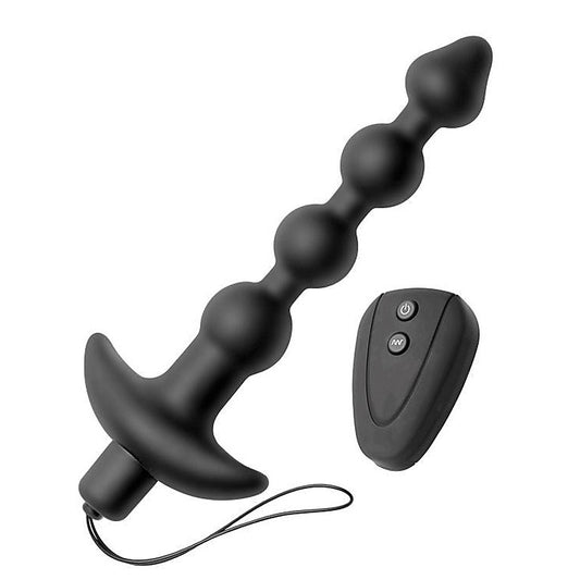 7 Speed Silicone Beaded Anal Vibe by XR Brands - Anal Beads and Balls
