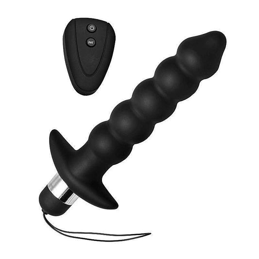 Wireless Black Vibrating Anal Beads With Remote - Anal Vibrators