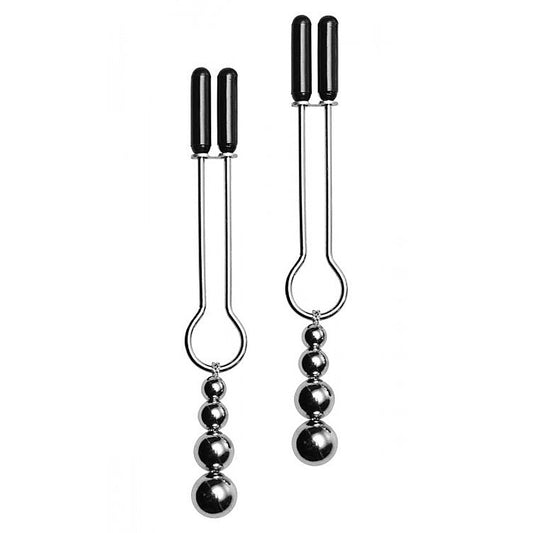 Adorn Triple Bead Nipple Clamp Set by XR Brands - Nipple and Clit Clamps