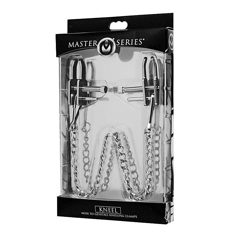 Professional Kneeling Clamps by XR Brands - Breast and Nipple Toys