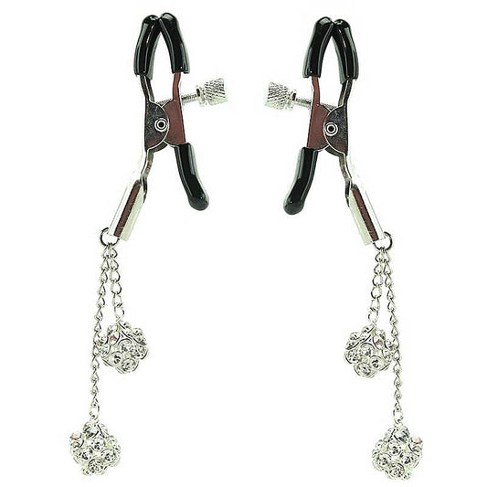 Ornament Adjustable Nipple Clamps With Jewel Accents - Nipple and Clit Clamps