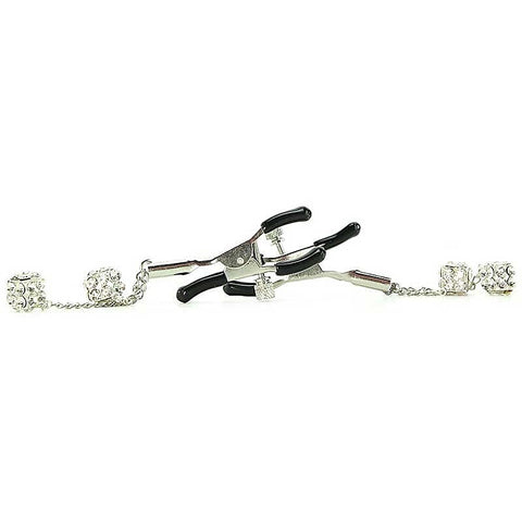 Ornament Adjustable Nipple Clamps With Jewel Accents - Nipple and Clit Clamps