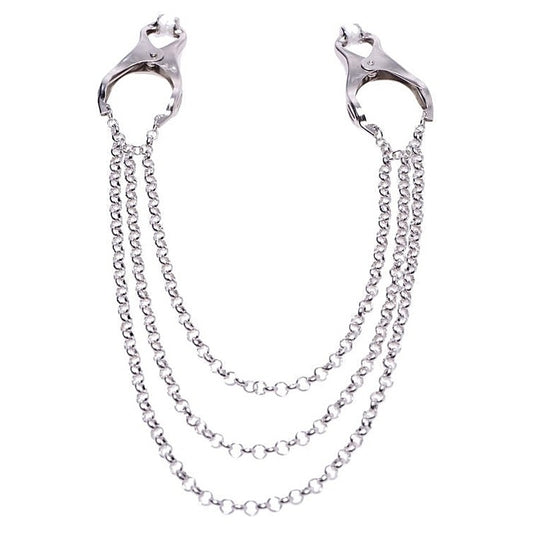 Affix Triple Chain Nipple Clamps by XR Brands - Nipple and Clit Clamps