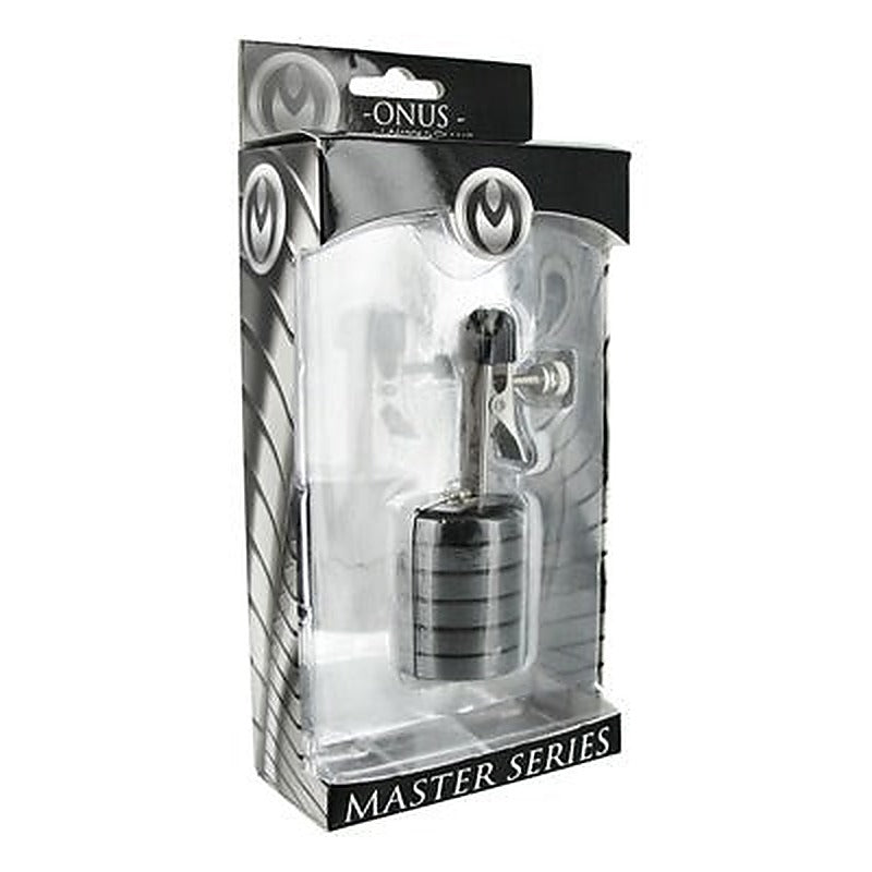 Onus Nipple Clamp with Magnet Weights by XR Brands - Nipple and Clit Clamps