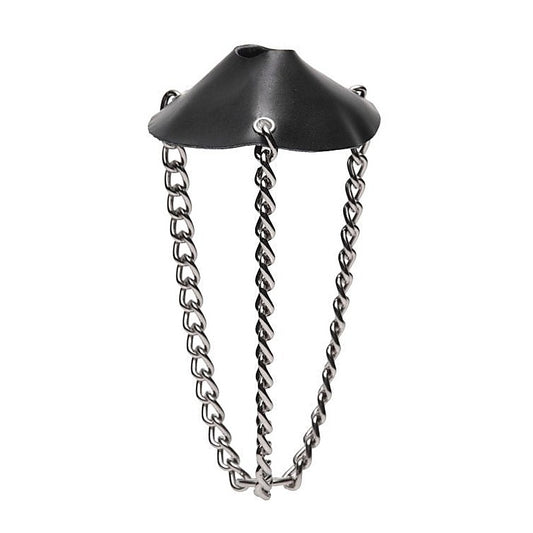 Leather Parachute Ball Stretcher Steel by XR Brands - Cock Rings