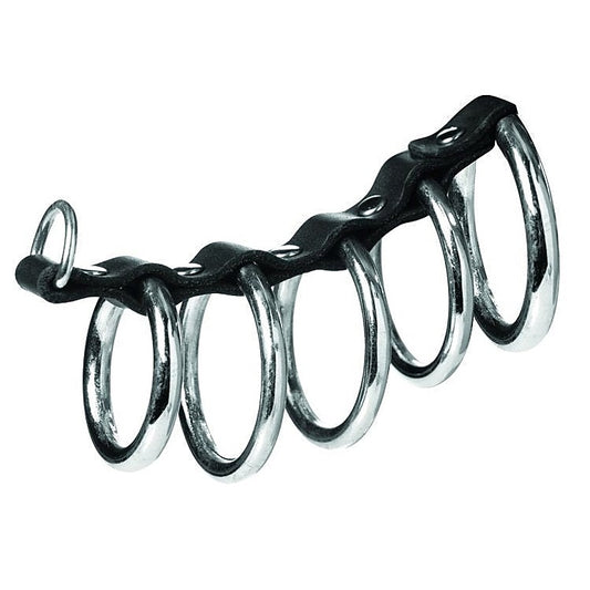 Extreme BDSM Pleasure - 5 Interconnected Steel Cock Rings - Cock Rings