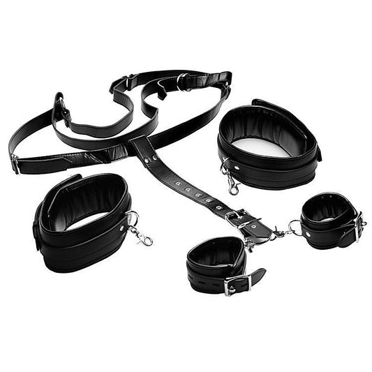 Strict Thigh Sling With Wrist Cuffs by XR Brands - Cuffs And Restraints