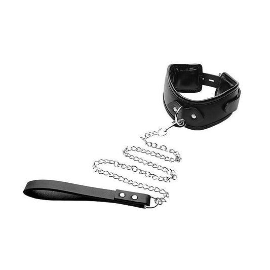 Padded Locking Posture Bondage Collar by XR Brands - Collars and Leads