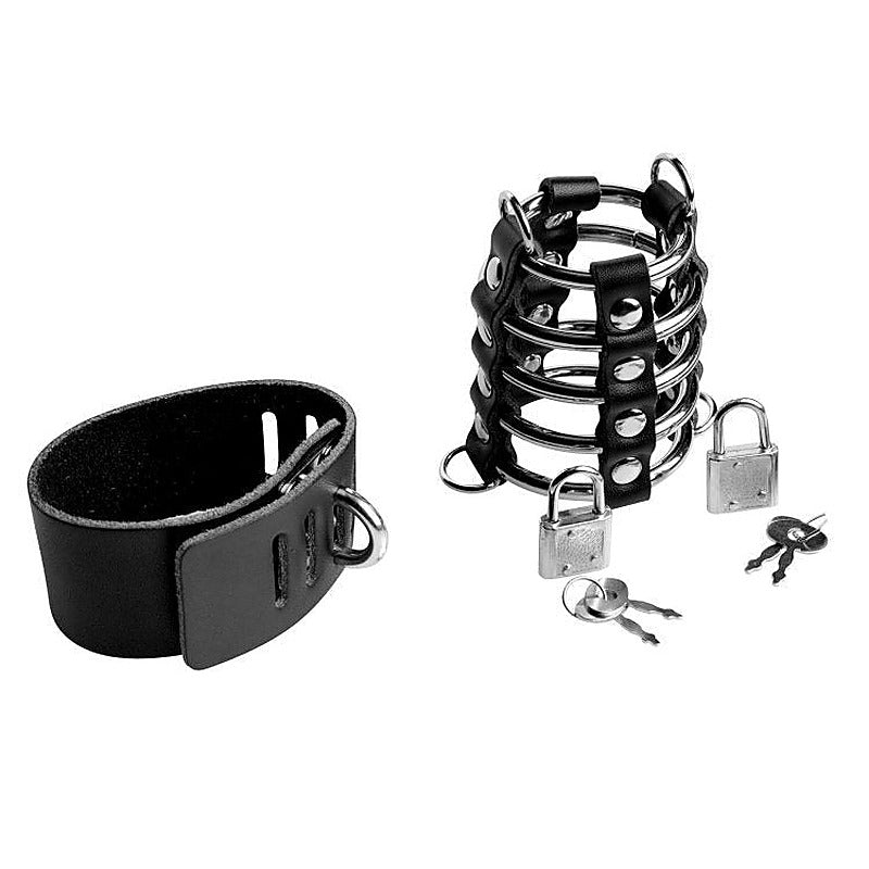 XR Brands Strict Gates Of Hell Chastity Device Male Cock Cage - Male Chastity