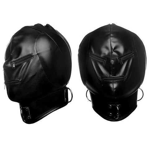 Premium Strict Hood Mask Zipper by XR Brands - Bondage Hoods