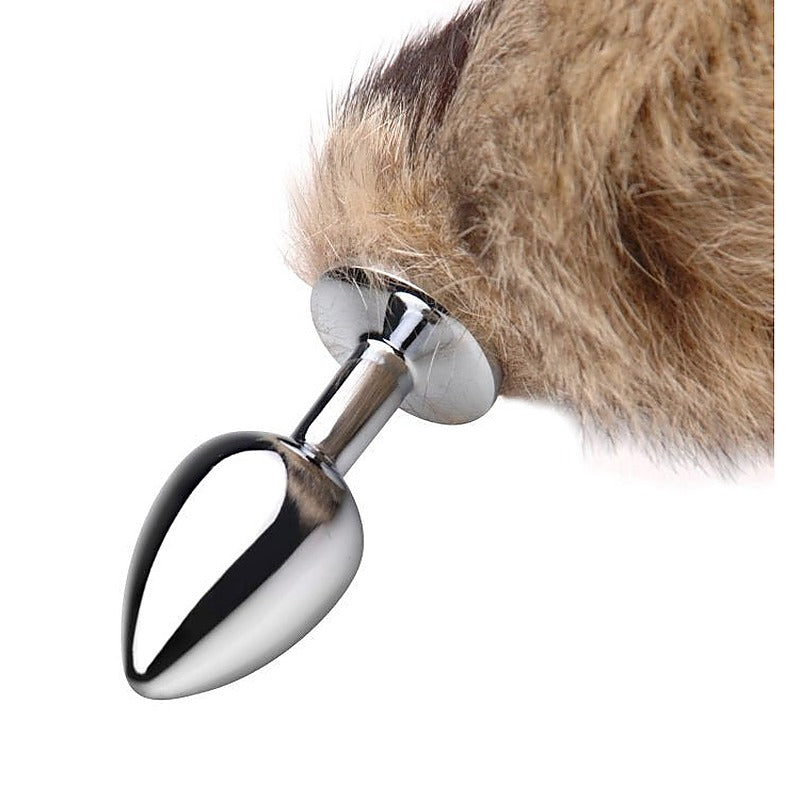 Untamed XL Faux Fox Tail Anal Plug by XR Brands - Steel Sex Toys