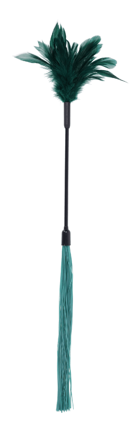 Sex & Mischief Indica Feather Tickler Whip Green - - Whips And Crops