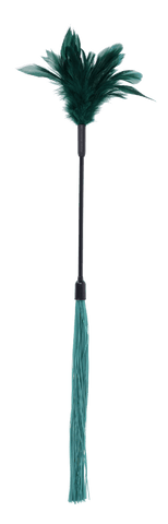 Sex & Mischief Indica Feather Tickler Whip Green - Whips And Crops