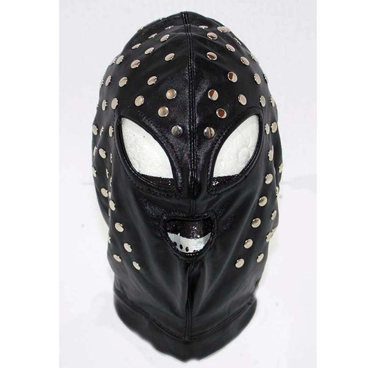 Extreme Leather Hood Studded - - Bondage Hoods