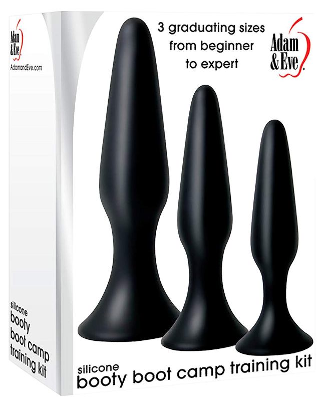 Adam and Eve Silicone Booty Boot Camp Training Kit - - Butt Plugs