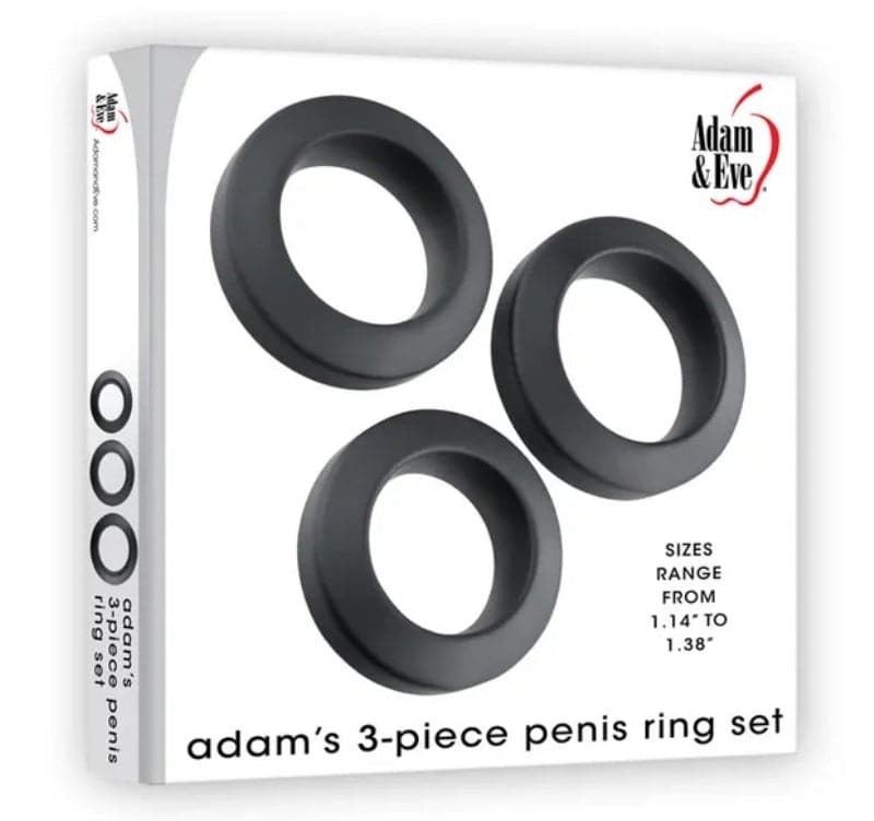 Adams 3-Pice Penis Ring Set - - Stretchy Cock Rings