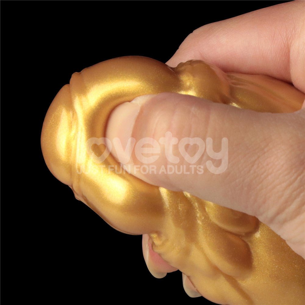 Lovetoy Aerosx Dual Density Fantasy Dildo Gold/Blue Inflatable Design - - Realistic Dildos