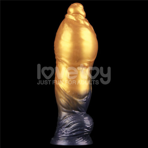 Lovetoy Aerosx Dual Density Fantasy Dildo Gold/Blue Inflatable Design - Realistic Dildos