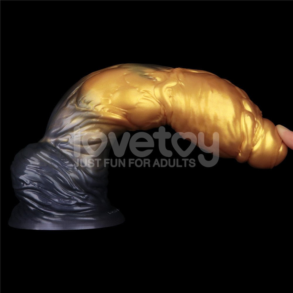 Lovetoy Aerosx Dual Density Fantasy Dildo Gold/Blue Inflatable Design - - Realistic Dildos