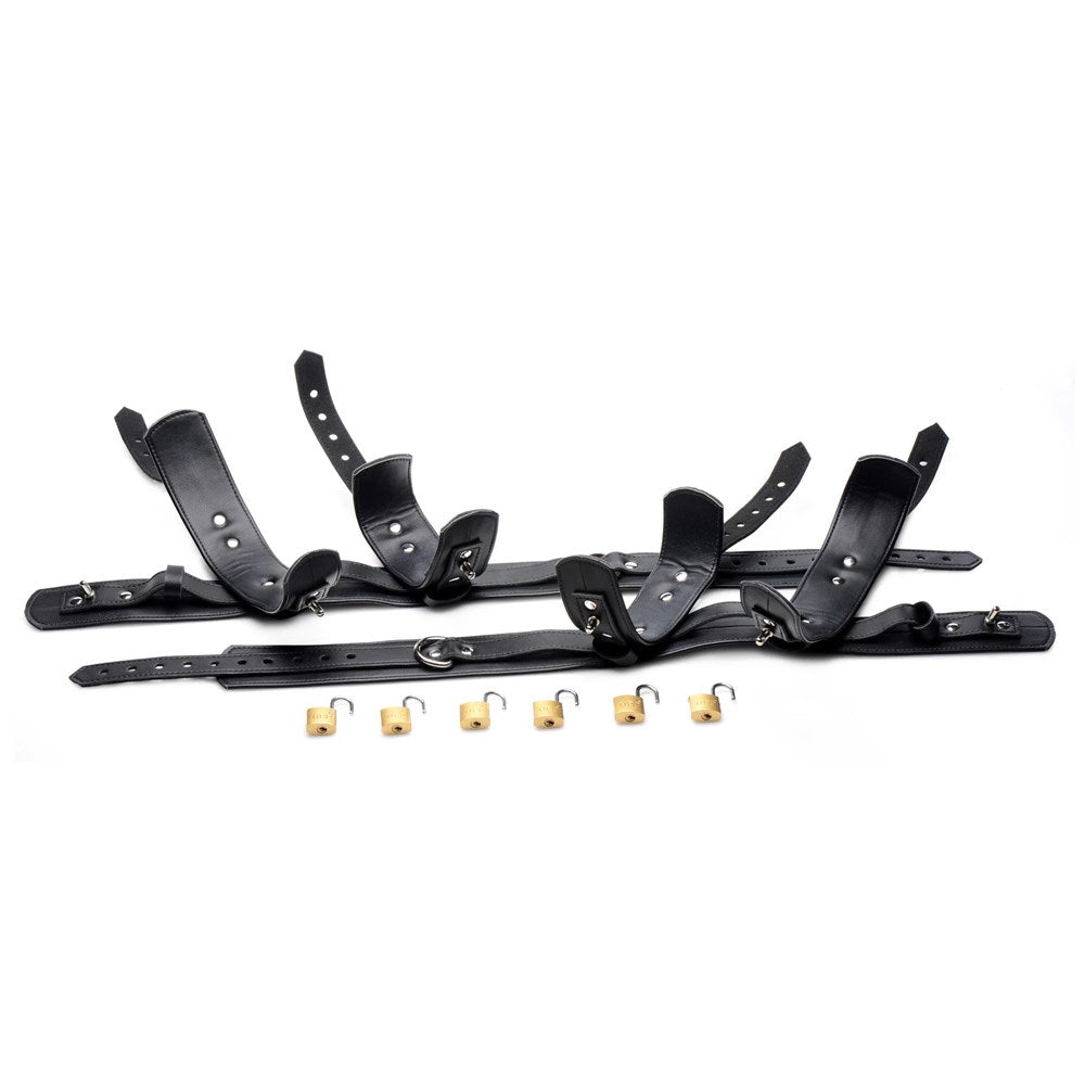 XR Brands Strict Frog Tie Bondage Restraint Set Black with Locking System - - Bondage Kits
