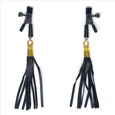 Alligator Tip Clamp - Leatherette Tassels - - Nipple and Clit Clamps