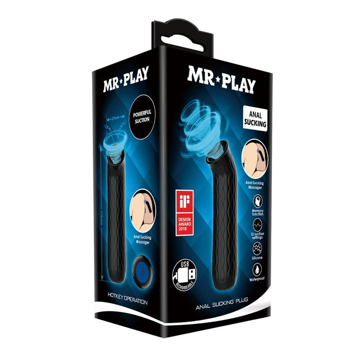 Baile MR Play Rechargeable Anal Sucking Butt Plug - Butt Plugs