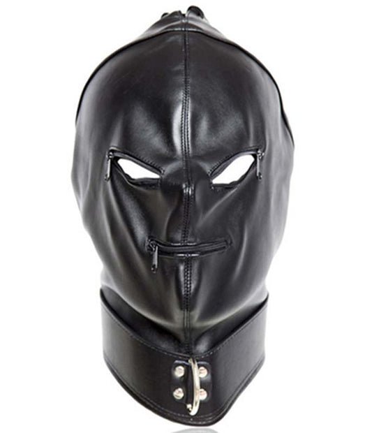 Basic Zipper Hood With O-Ring Collar - - Bondage Hoods