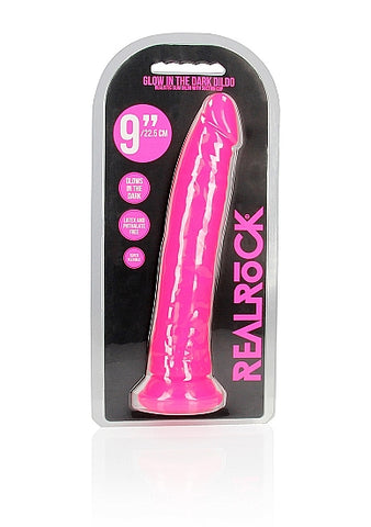 Shots Toys 9 Inch Slim Glow in the Dark Neon Dildo