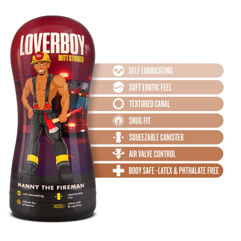 Loverboy Manny The Fireman - Tan Stroker - - Masturbators and Strokers