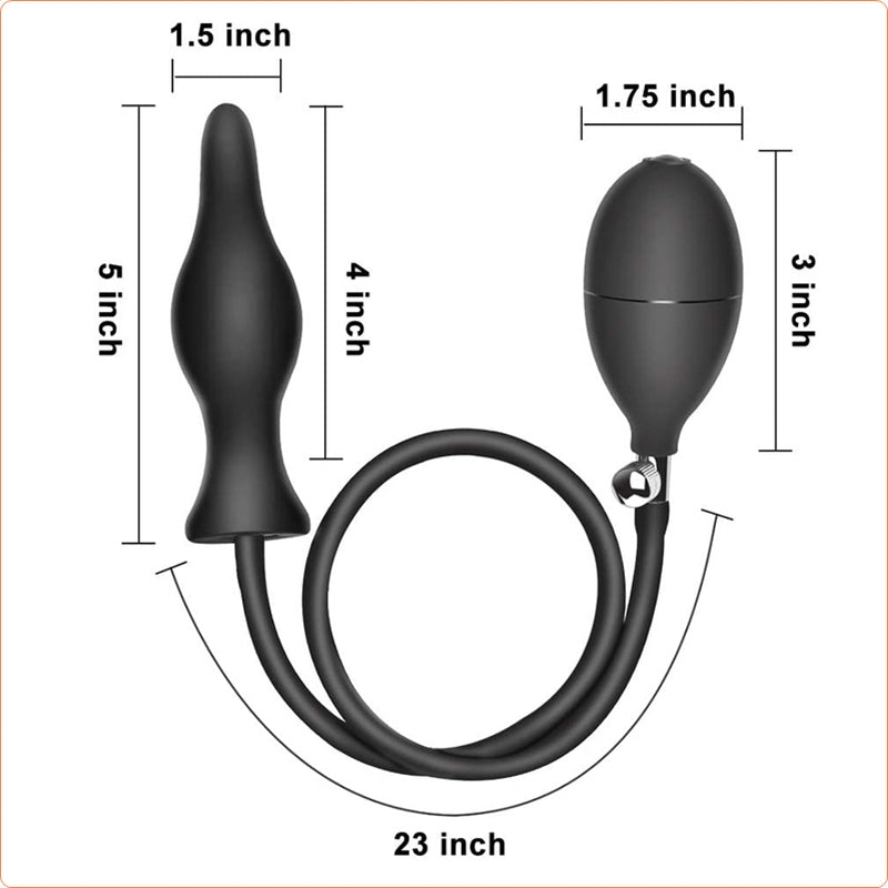 Dark Inflator Silicone Inflatable Dildo Anal Plug - - Butt Plugs