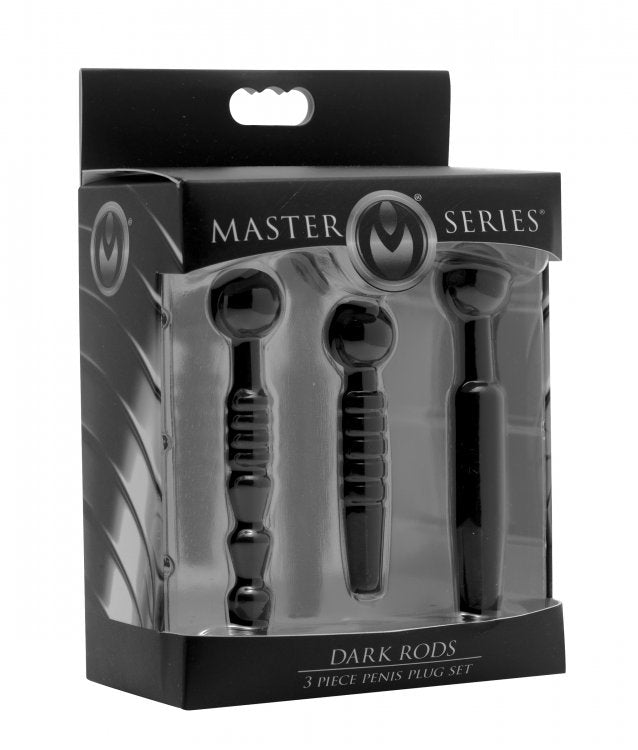 Dark Rods 3 Piece Silicone Penis Plug Set - - Penis Plugs