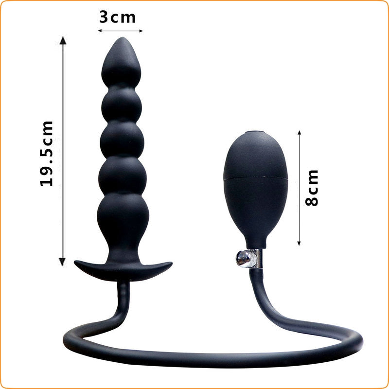 Five Ball Inflatable Dildo Anal Beads - - Butt Plugs