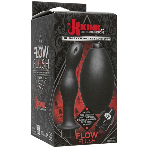 Kink Flow Flush Silicone Anal Douche & Accessory Black - - Enemas and Douches