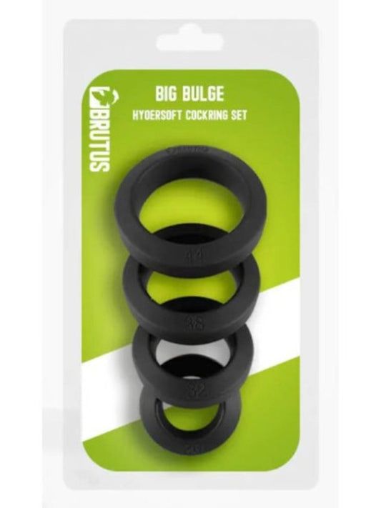 Brutus Big Bulge Silicone Cock Ring 4 Pc Set