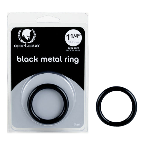 Black Metal Cock Ring 1.5 inch - - Cock Rings