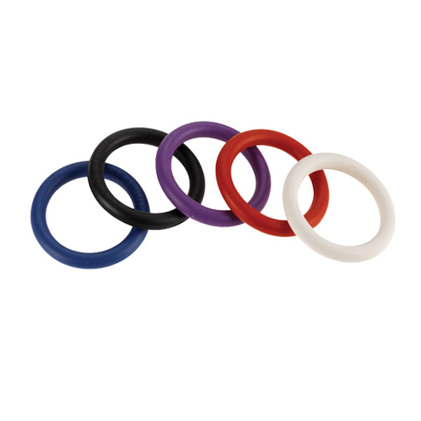 Rainbow Nitrile Cock Ring 5 Pack - - Cock Rings